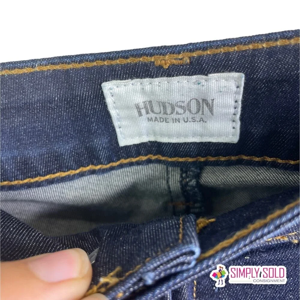 Hudson‎ Denim Shorts Womens 31 Blue Bermuda Dark Wash Flap Pocket Made in USA